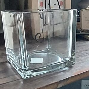 Elegant Clear Glass Square Vase